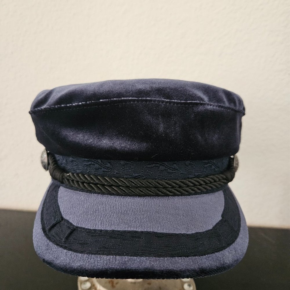 H&M Navy blue velure hat with tag. - Picture 2 of 4